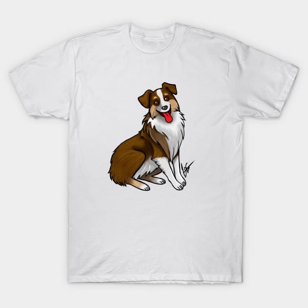 Dog - Australian Shepherd - Tri-Color Liver T-Shirt by Jen's Dogs Custom Gifts and Designs